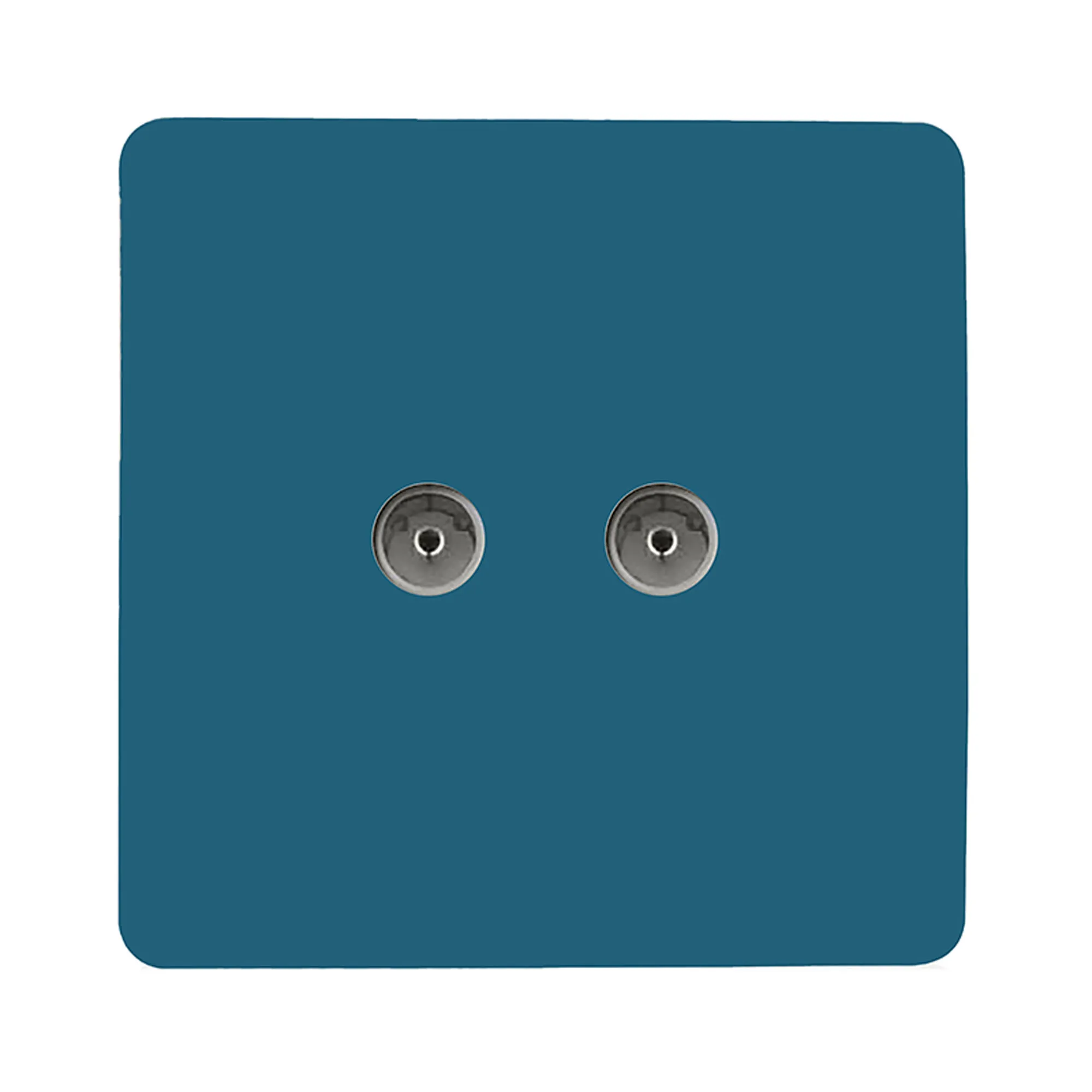 Twin TV Co-Axial Outlet Ocean Blue